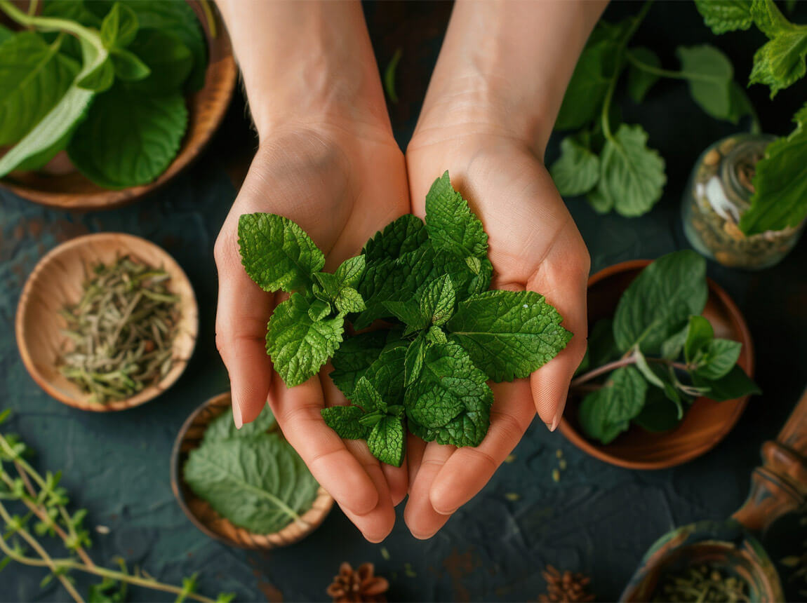 меліса - свіже листя меліси 