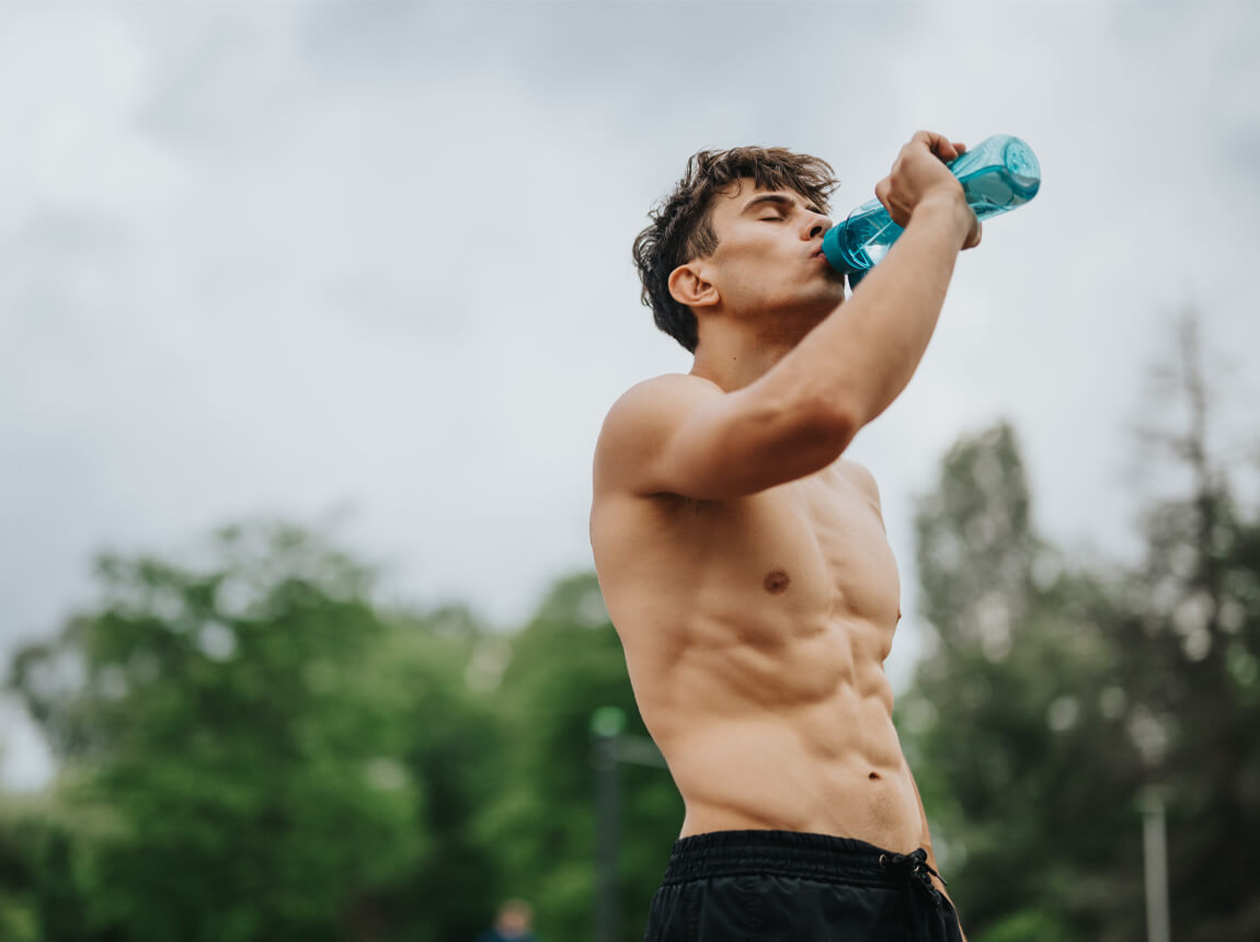 чоловік з випивкою, л-карнітин 