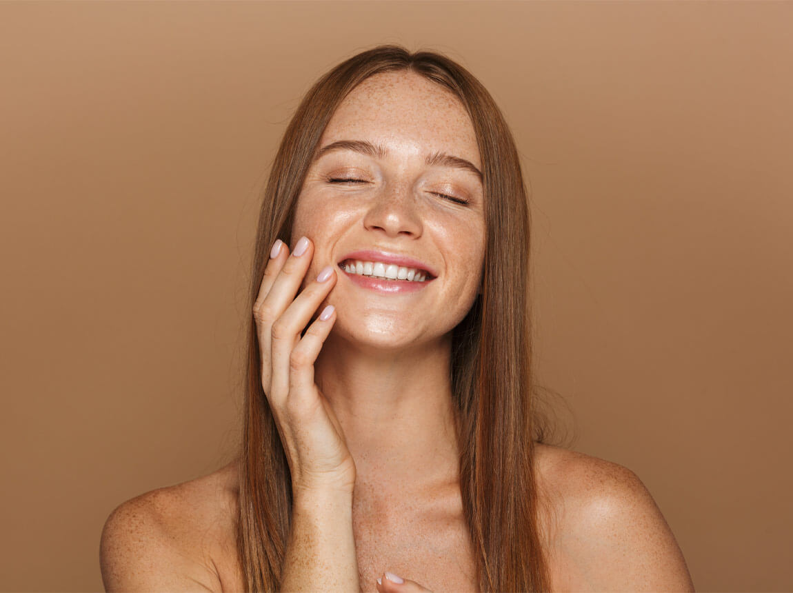 жінка, красива, здорова шкіра 