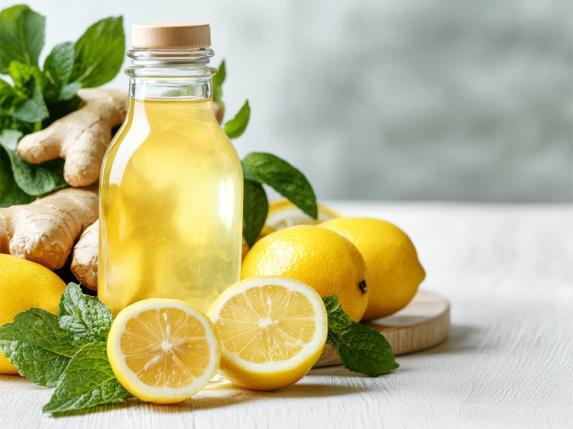 імбир, м'ята, лимон 