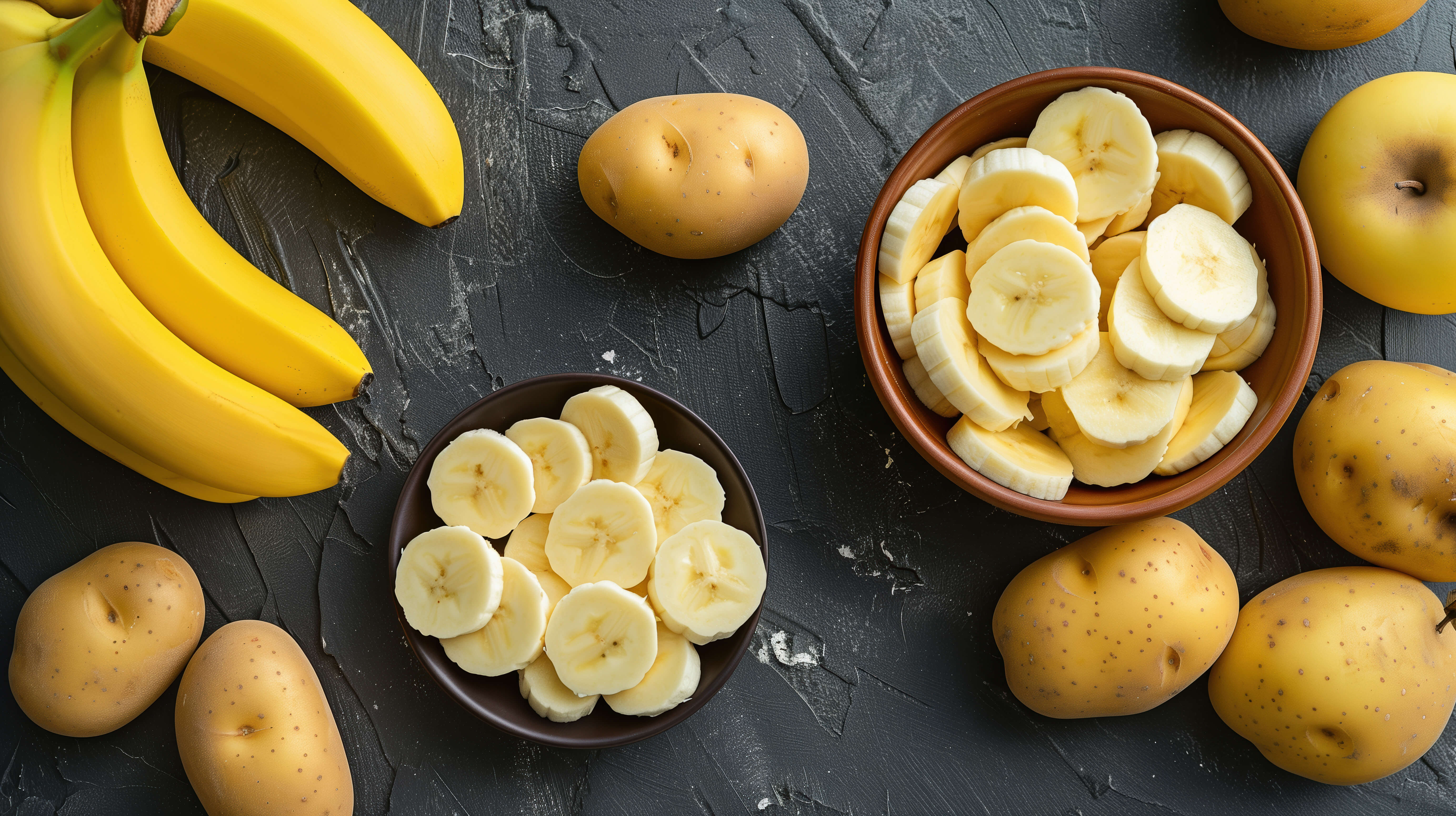 банани, картопля - калій 