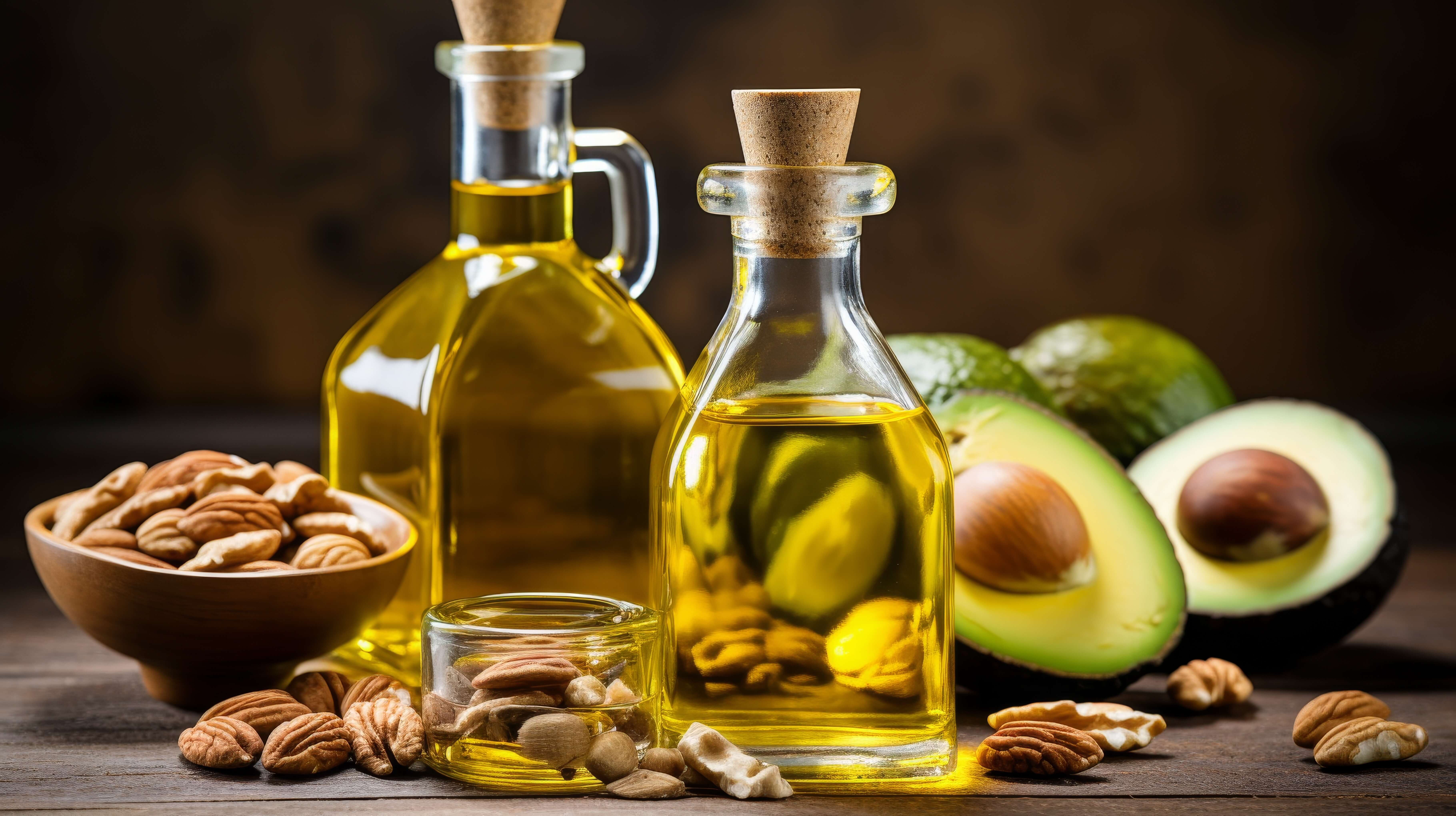 авокадо, олія, горіхи 