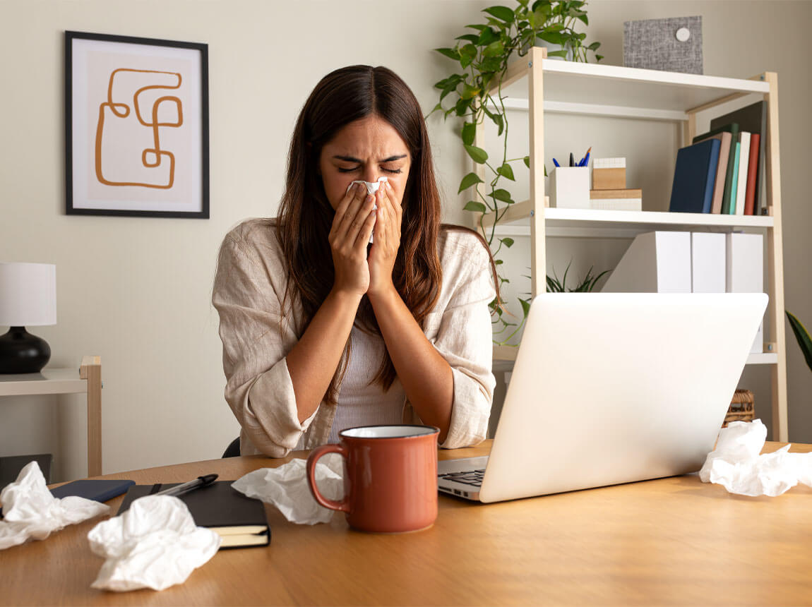 застуджена жінка - нестача білка в раціоні