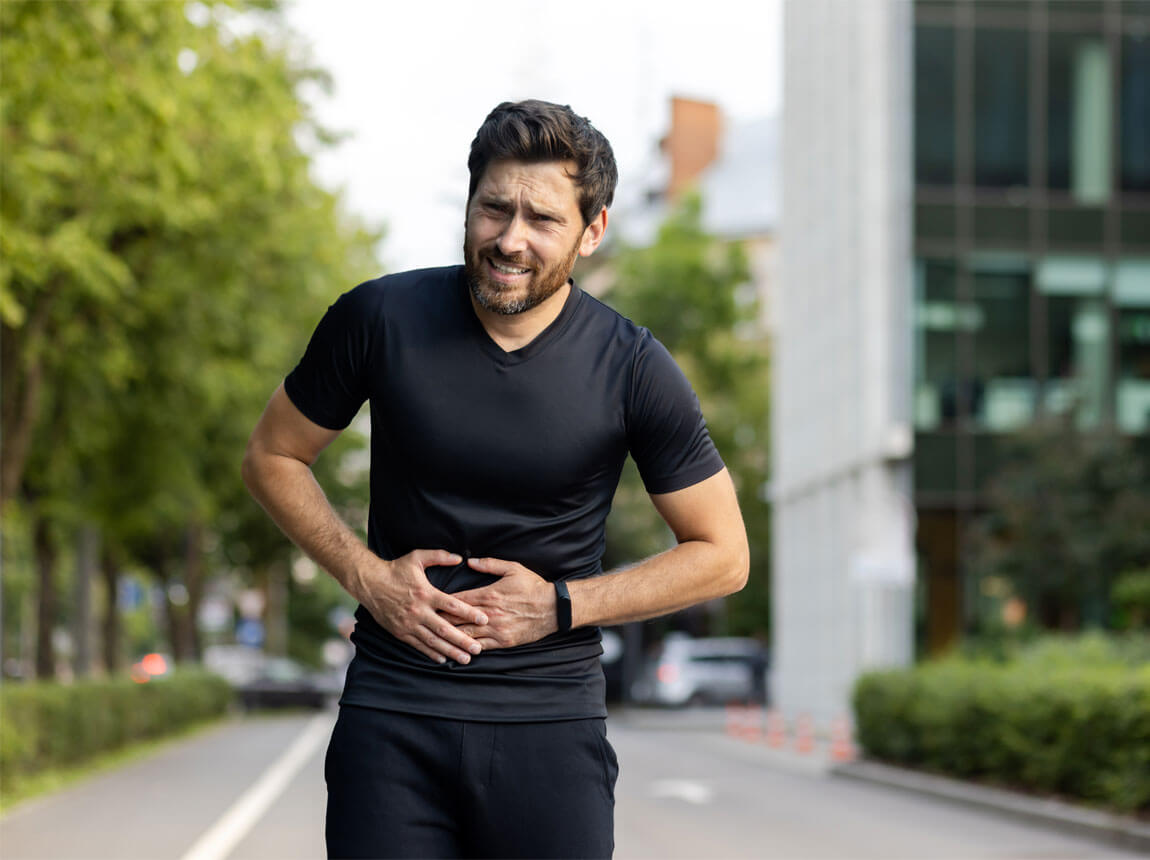 чоловік - біль у животі, СРК