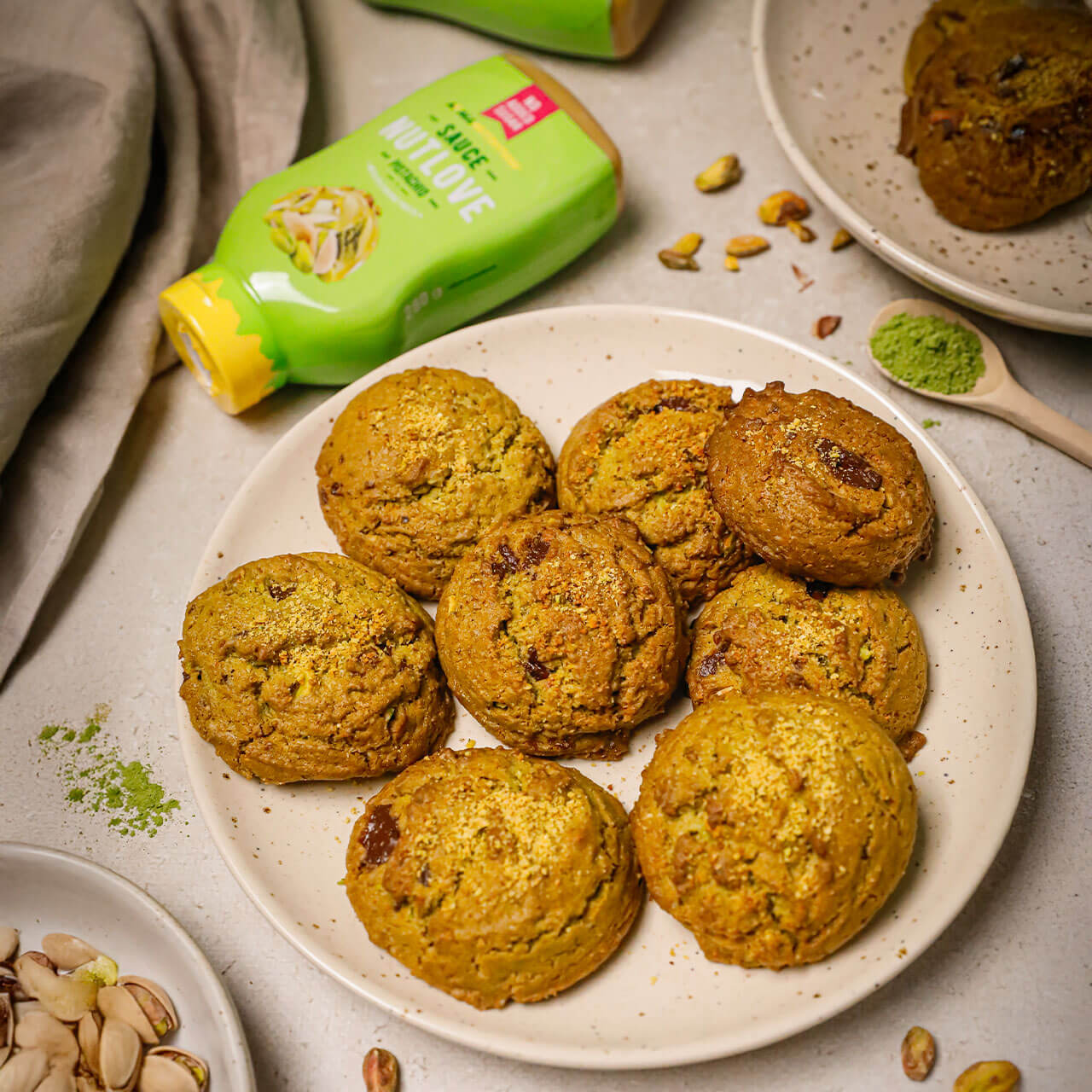 фісташково-матчеві печива з шоколадом