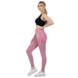Seamless Leggings Push UP Pink melange
