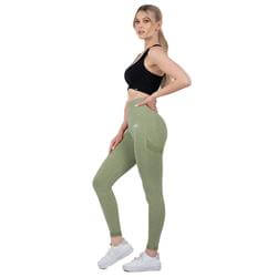 Seamless Leggings Push UP Green melange