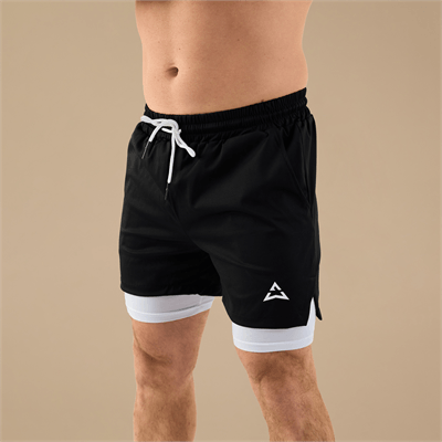 Allwear ШОРТИ 2 в 1 BLACK-WHITE