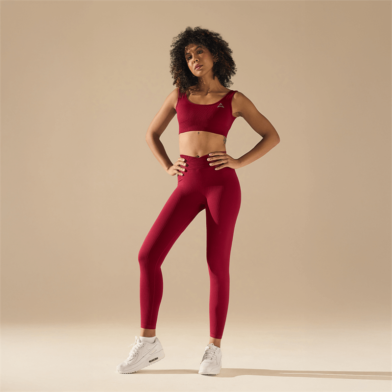Allwear БЕЗШОВНІ ЛЕГІНСИ V-WAIST BURGUNDY